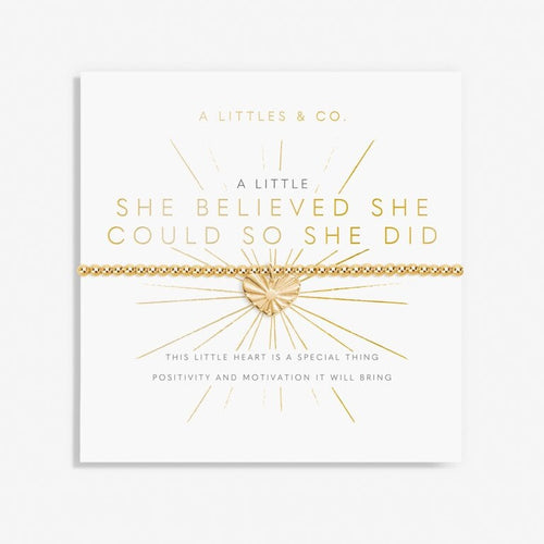 A Little 'She Believed She Could So She Did' Bracelet in Gold