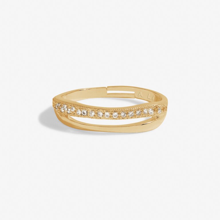 Afterglow Wave Double Ring - Gold