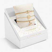 Load image into Gallery viewer, Friendship - Set of 3 Gold Tone Bracelet Set
