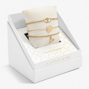Friendship - Set of 3 Gold Tone Bracelet Set