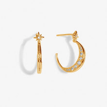Load image into Gallery viewer, Moon Hoop Earrings - Gold
