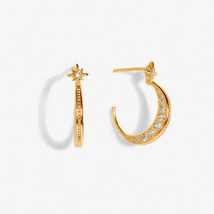 Moon Hoop Earrings - Gold