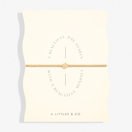 Share Happiness 'A Beautiful Day Starts With A Beautiful Mindset' Bracelet In Gold