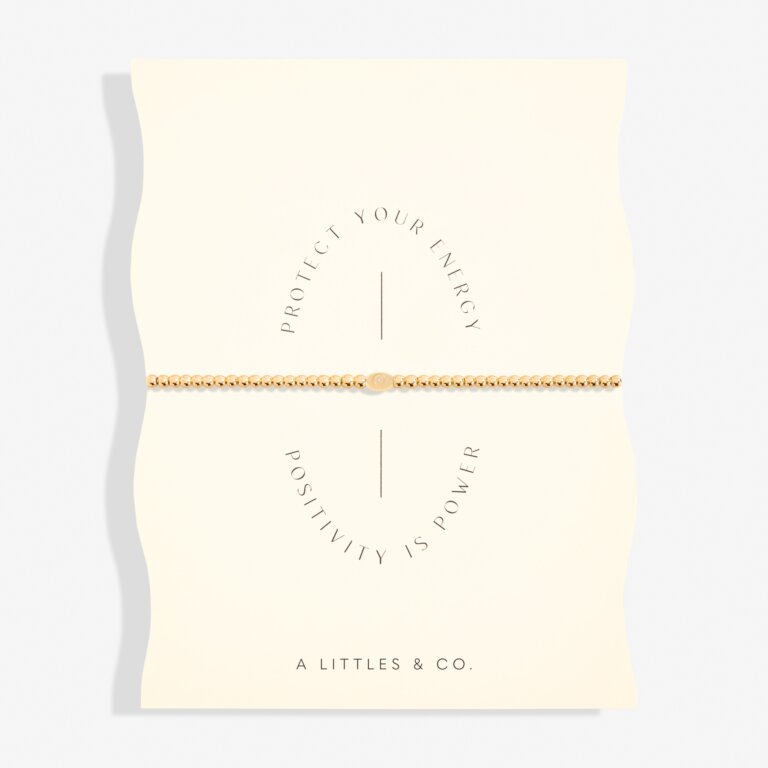 Share Happiness 'Protect Your Energy, Positivity Is Power'  Bracelet In Gold