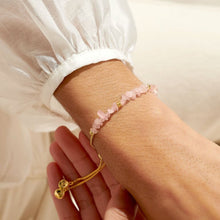 Load image into Gallery viewer, Rose Quartz Manifestones Adjustable Bracelet In Gold-Tone Plating
