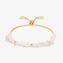 Load image into Gallery viewer, Rose Quartz Manifestones Adjustable Bracelet In Gold-Tone Plating
