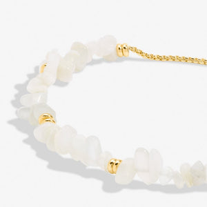 White Jade Manifestones Adjustable Bracelet In Gold-Tone Plating