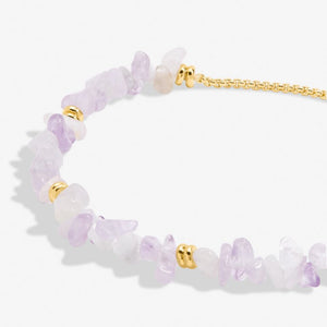 Lilac Crystal Manifestones Adjustable Bracelet In Gold-Tone Plating