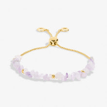 Load image into Gallery viewer, Lilac Crystal Manifestones Adjustable Bracelet In Gold-Tone Plating
