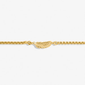 Mini Charms Feather Bracelet In Gold-Tone Plating