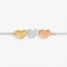 Load image into Gallery viewer, Mini Charms Hearts Bracelet In Silver Plating, Rose Gold-Tone Plating And Gold-Tone Plating
