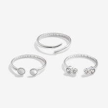 Load image into Gallery viewer, Stacks Of Style Set Of 3 Rings In Cubic Zirconia And Silver Plating
