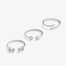 Load image into Gallery viewer, Stacks Of Style Set Of 3 Rings In Cubic Zirconia And Silver Plating
