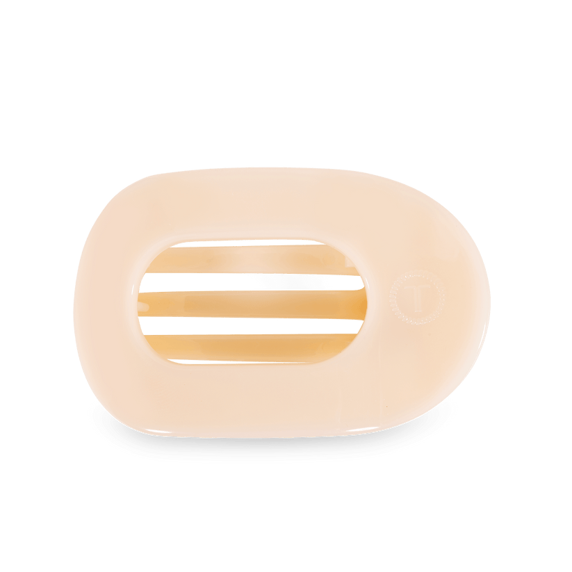 Almond Beige Large Flat Round Hair Clip