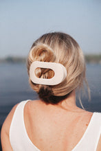 Load image into Gallery viewer, Almond Beige Large Flat Round Hair Clip

