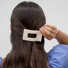 Load image into Gallery viewer, Almond Beige Small Flat Rectangle Hair Clip
