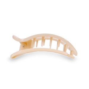 Almond Beige Small Flat Round Hair Clip