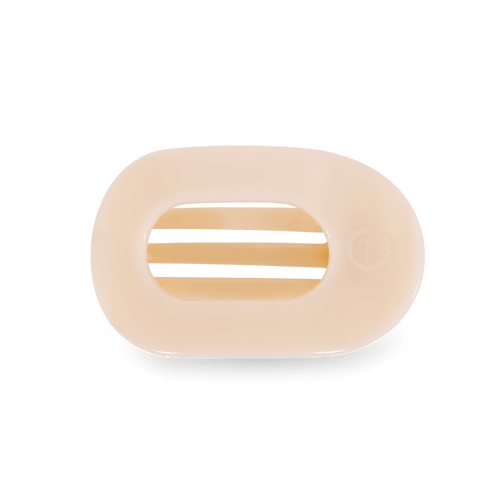 Almond Beige Small Flat Round Hair Clip
