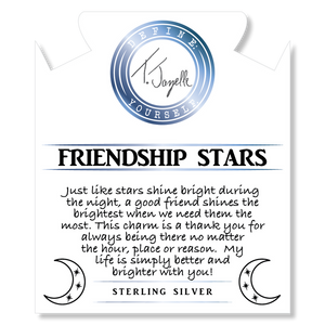 Amethyst Citrine Gemstone Bracelet with Friendship Stars Sterling Silver Charm 