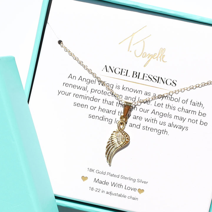 Angel Blessings Gold Charm Necklace