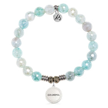 Load image into Gallery viewer, Aqua Agate Gemstone Bracelet with Endless Love Grandma Sterling Silver Charm
