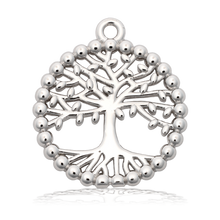 Load image into Gallery viewer, Aqua Agate Gemstone Bracelet with Family Tree Sterling Silver Charm
