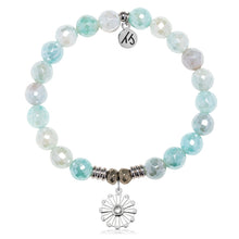 Load image into Gallery viewer, Aqua Agate Gemstone Bracelet with Happiness Sterling Silver Charm
