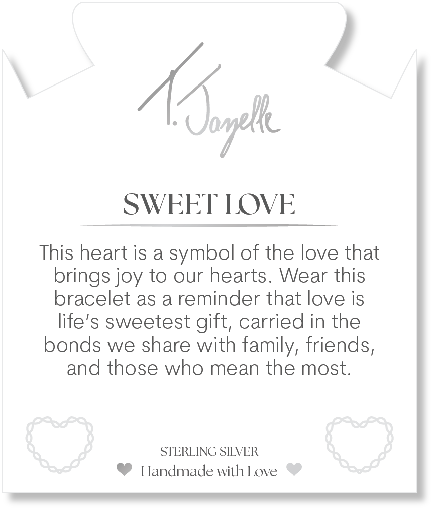 Lepidolite Quartz Gemstone Bracelet with Sweet Love Sterling Silver Charm