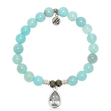 Load image into Gallery viewer, Aqua Fire Agate Gemstone Bracelet with Inner Beauty Sterling Silver Charm
