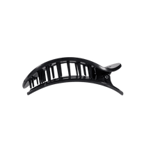 Load image into Gallery viewer, Black Polka Dot Party Medium Flat Round Hair Clip
