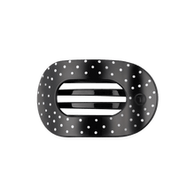 Load image into Gallery viewer, Black Polka Dot Party Medium Flat Round Hair Clip

