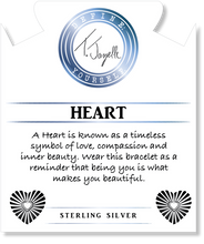 Load image into Gallery viewer, Blue Quartzite Stone Bracelet with Heart Opal Sterling Silver Charm
