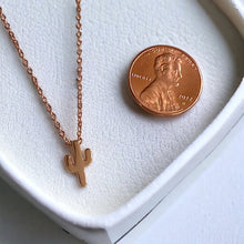 Load image into Gallery viewer, Cactus Necklace - Sterling Silver with Rose Gold Plating

