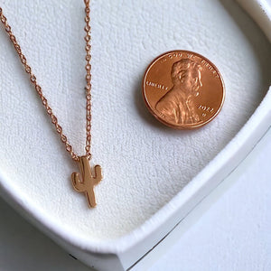 Cactus Necklace - Sterling Silver with Rose Gold Plating