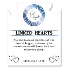 Load image into Gallery viewer, Champagne Agate Stone Bracelet with Linked Hearts Sterling Silver Charm
