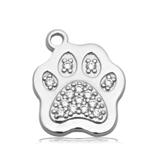 Load image into Gallery viewer, Champagne Agate Gemstone Bracelet with Paw CZ Sterling Silver Charm
