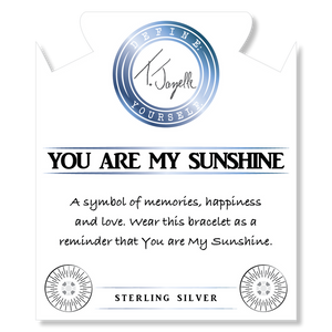 Champagne Agate Gemstone Bracelet with You are my Sunshine Sterling Silver Charm