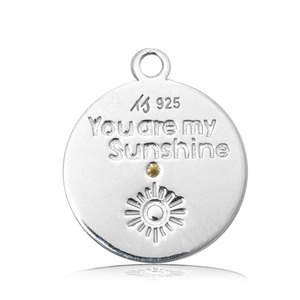 Champagne Agate Gemstone Bracelet with You are my Sunshine Sterling Silver Charm