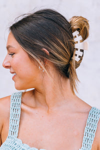 Classic Almond Beige Medium Claw Hair Clip