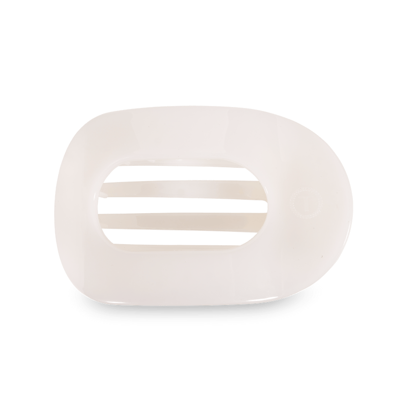Coconut White Large Flat Round Hair Clip