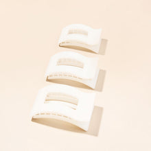 Load image into Gallery viewer, Coconut White Small Flat Rectangle Hair Clip
