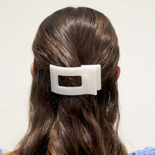 Load image into Gallery viewer, Coconut White Small Flat Rectangle Hair Clip
