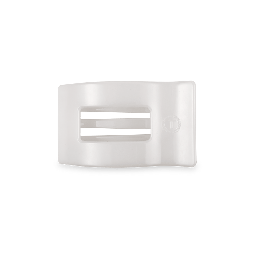 Coconut White Small Flat Rectangle Hair Clip