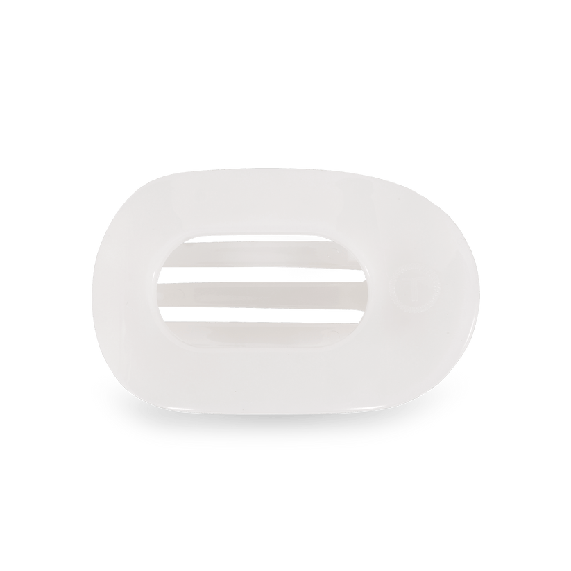 Coconut White Small Flat Round Hair Clip