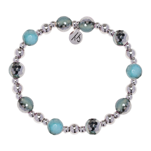 Day by Day Collection - Blue Silver Agate Gemstone Bracelet