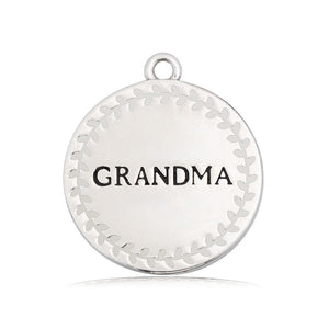 Denim Blue Agate Gemstone Bracelet with Endless Love Grandma Sterling Silver Charm