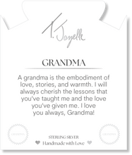 Load image into Gallery viewer, Denim Blue Agate Gemstone Bracelet with Endless Love Grandma Sterling Silver Charm
