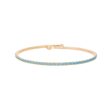 Load image into Gallery viewer, Turquoise/Gold Crystal Bangle
