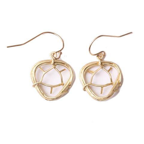 Petite Gold Woven Triangle Earrings