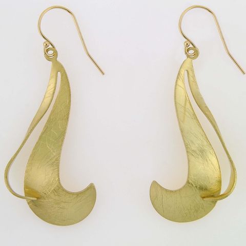 Gold Hook Swirl Earrings
